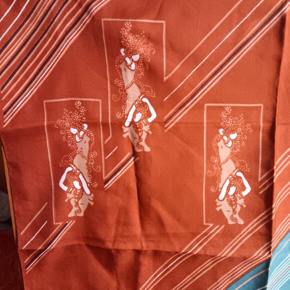 Vintage 1970s Striped Hippie Scarf 24x26" Polyester Deco women Print - Picture 2 of 6